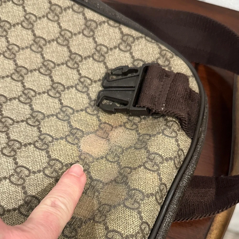 Gucci Beige and Brown Monogram Messenger Bag